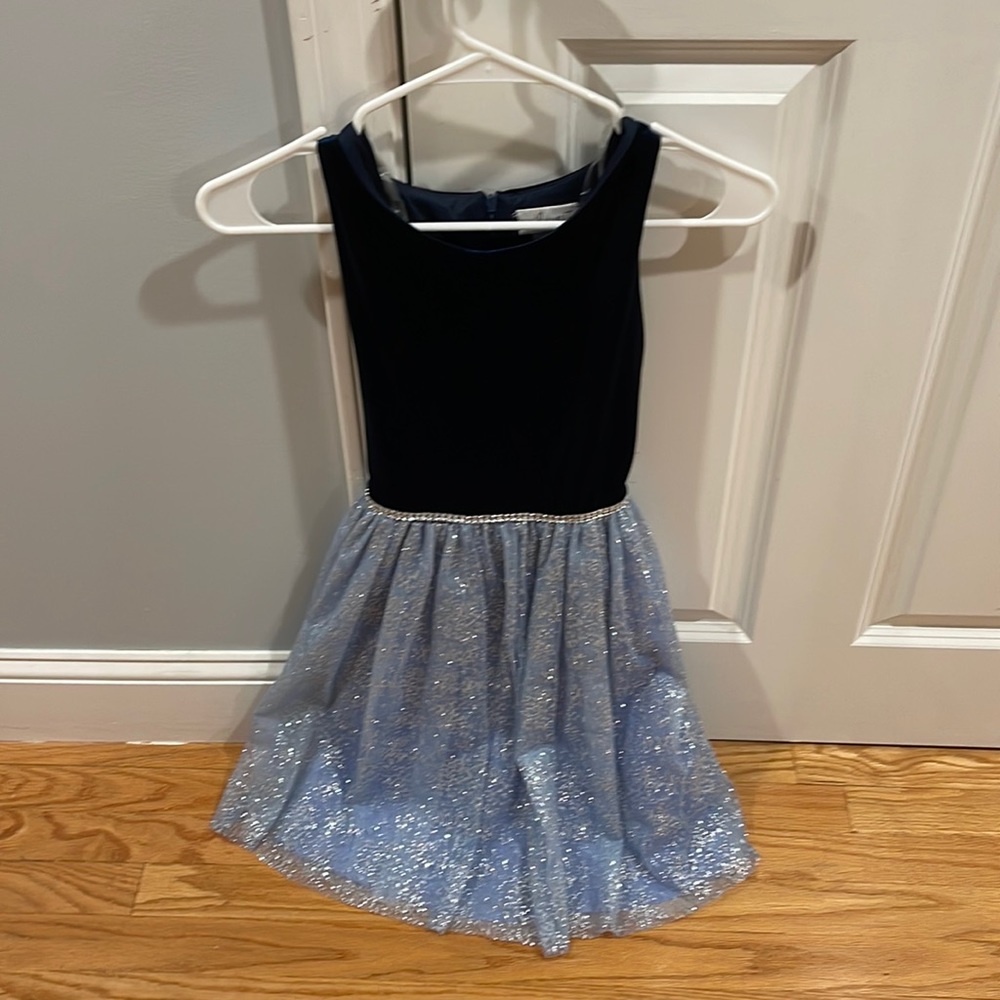 Blue and silver girls size 14 dress.
